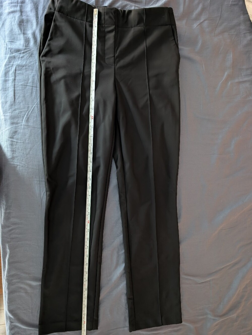 Classic Satin Feel Black Women's Dress Pants Straight Leg